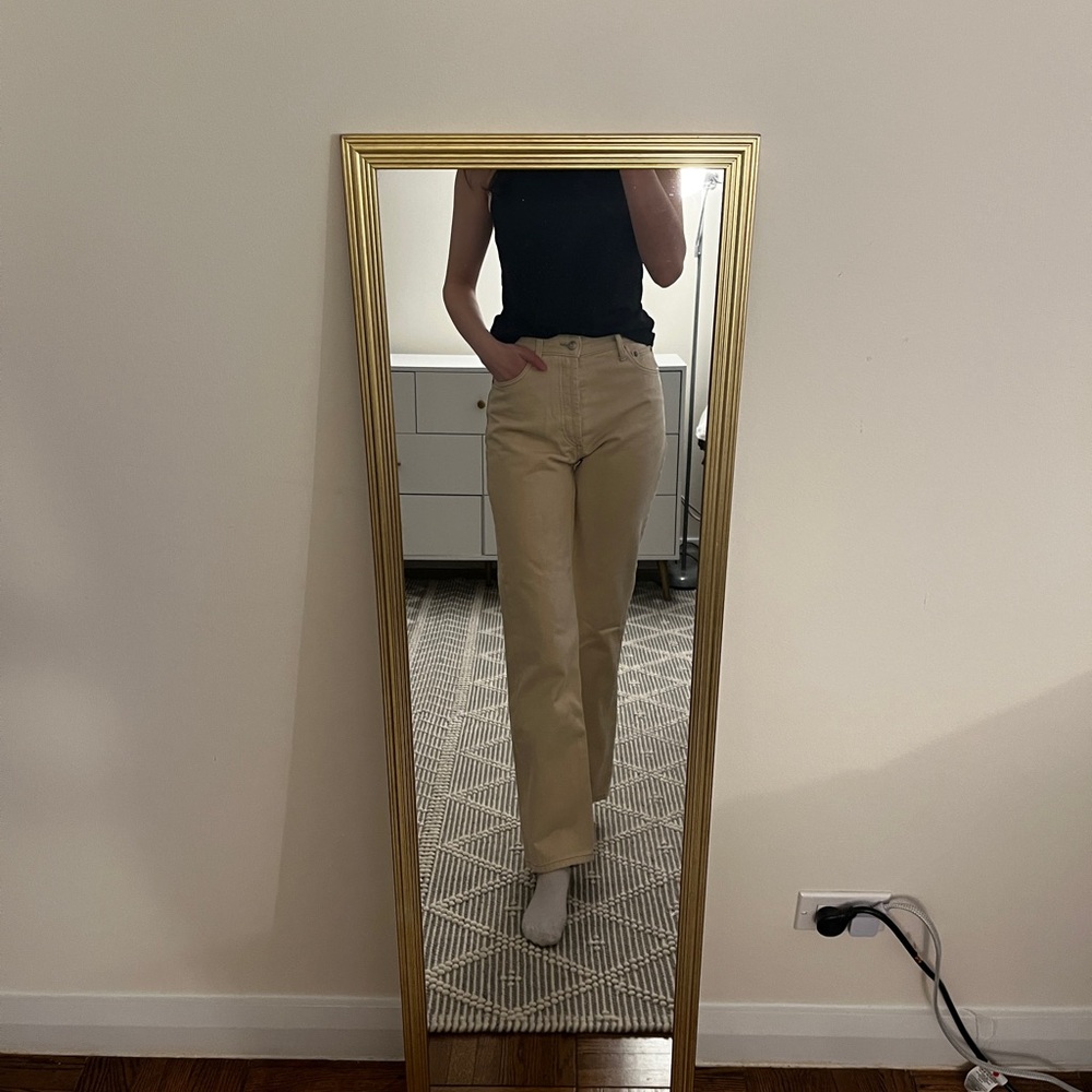 Cream Straigh Leg Zara Jeans